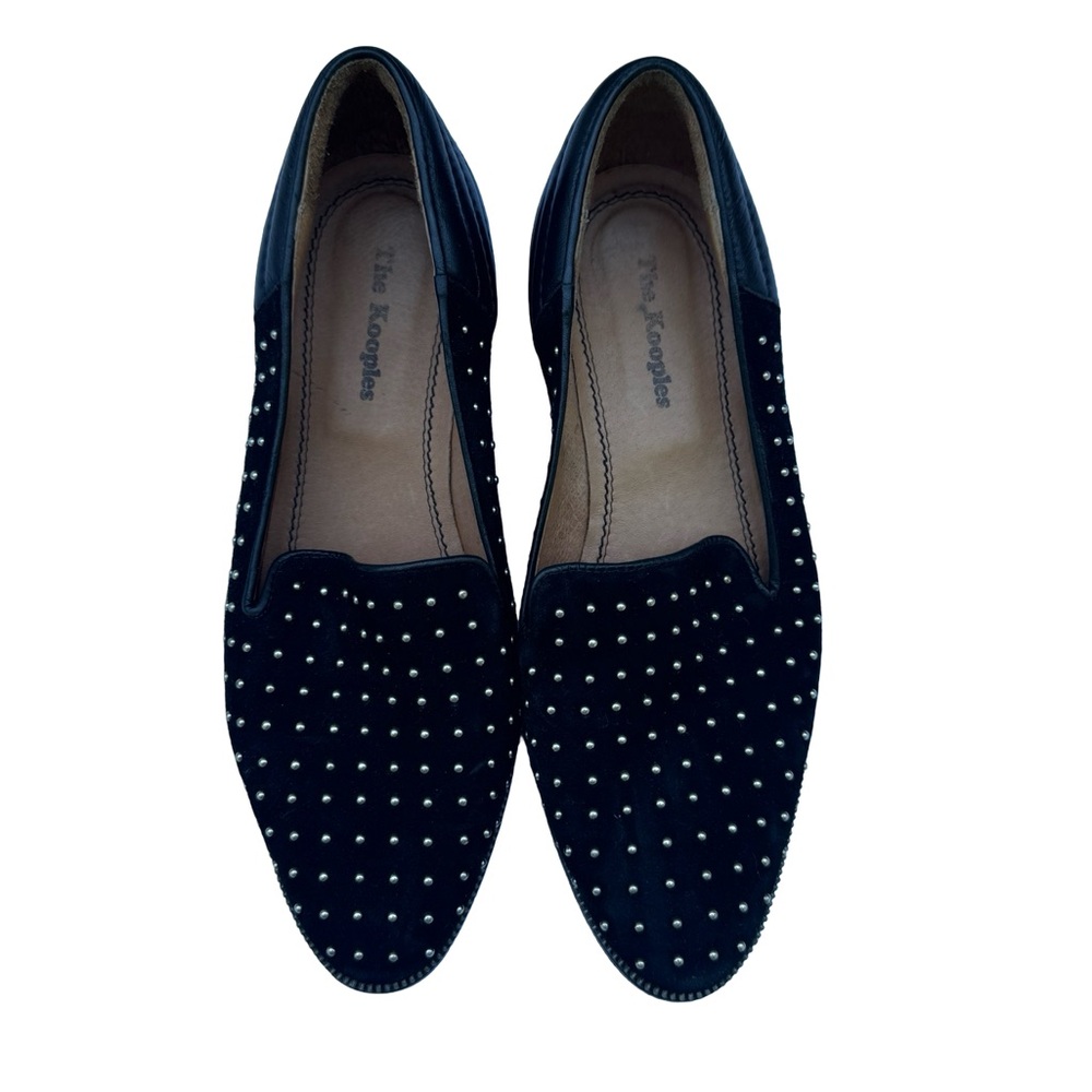 The Kooples Black Studded Slip-On Loafers